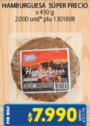 Colsubsidio Hamburguesa Súper Precio 450g oferta