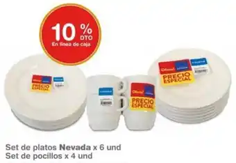Makro Set de Platos Nevada x 6 und Set de Pocillos x 4und oferta
