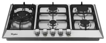 Estufa de empotrar whirlpool 76cms 5 puestos gas gris