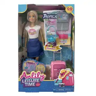 Alkosto Muñeca con maleta de viaje y accesorios anlily 29 cm oferta