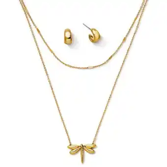 Ésika Estuche collar + aretes shinning fly oferta