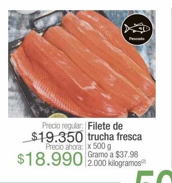 Jumbo Filete de trucha fresca oferta