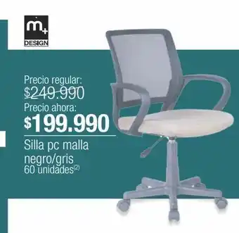Jumbo Silla pc malla negro/gris oferta