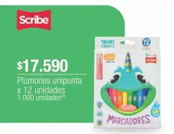 Jumbo Plumones unipunta x 12 unidades oferta