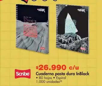 Metro Cuaderno pasta dura inblack • 80 hojas • espiral oferta