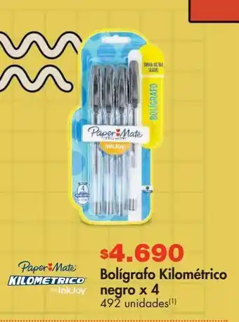 Metro Bolígrafo kilométrico negro x 4 oferta