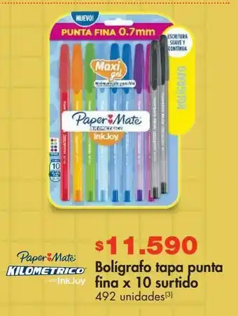 Metro Bolígrafo tapa punta fina x 10 surtido oferta