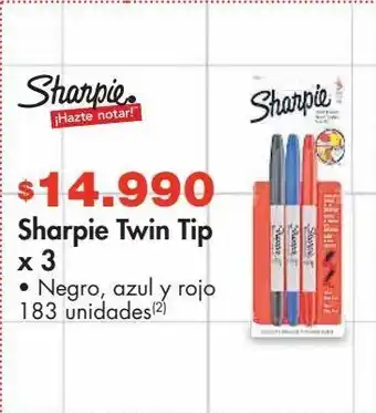 Metro Sharpie twin tip x 3 • negro, azul y rojo oferta