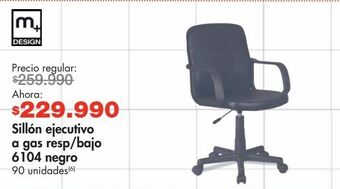 Metro Sillón ejecutivo a gas resp/bajo 6104 negro oferta