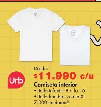 Metro Camiseta interior • talla infantil: 8 a la 16 • talla hombre: s a la xl oferta