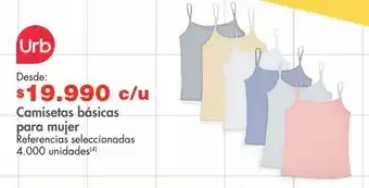 Metro Camisetas básicas para mujer referencias seleccionadas oferta