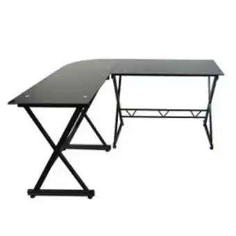 Electrojaponesa Estacion de trabajo en l vidrio madrid rta muebles negro mln1230 oferta