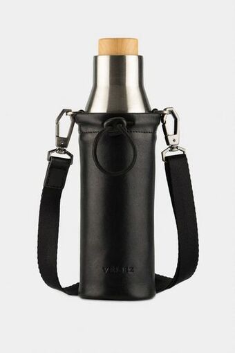 Porta botellas brunei de cuero termo metálico