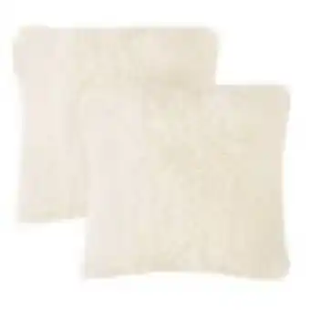 Falabella Kit fundas x2 para cojines péludo marfil 40x40 oferta