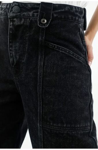 Tennis Jean negro slouchy para mujer oferta