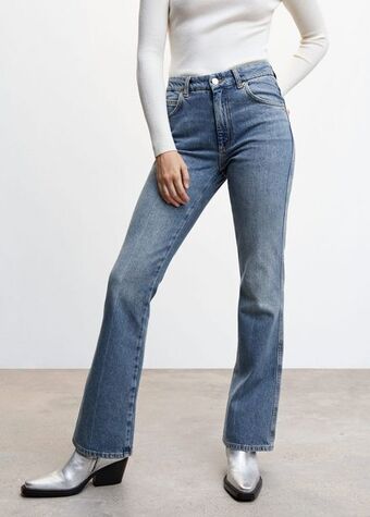 Mango Jeans flare tiro medio oferta