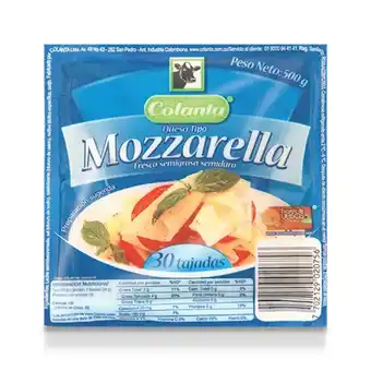 Makro Queso mozzarella colanta tajado 500gen30u oferta