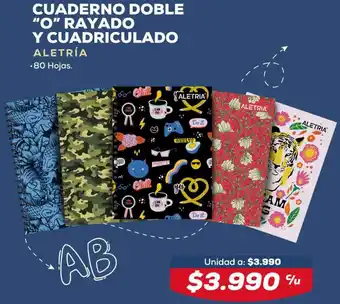 Tiendas D1 Cuaderno Doble "O" Rayado Y Cuadriculado oferta