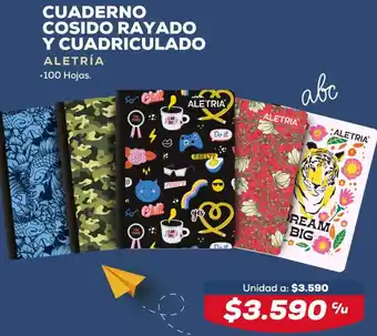 Tiendas D1 Cuaderno Cosido Rayado y Cuadriculado oferta