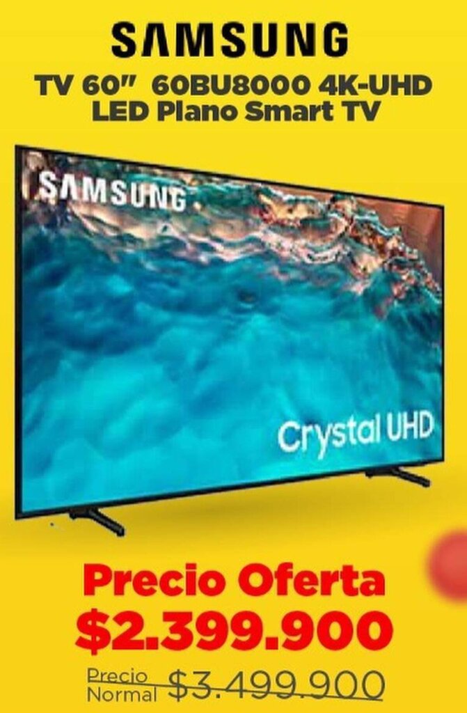 Alkomprar Samsung TV 60" 60BU8000 4K-UHD LED Plano Smart TV oferta