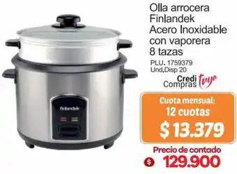 Surtimax Olla Arrocera Finlandek Acero Inoxidable con Vaporera 8 Tazas oferta