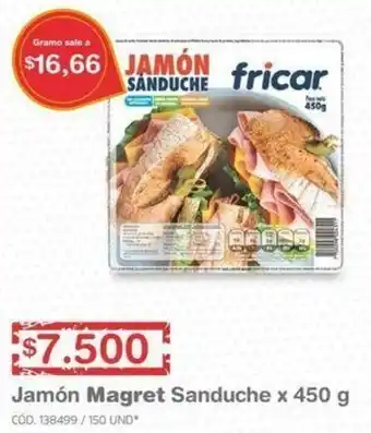 Makro Jamón Magret Sanduche 450g oferta
