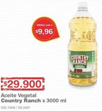 Makro Aceite Vegetal Country Ranch 3000ml oferta