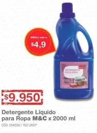 Makro Detergente Líquido para Ropa M&C 2000ml oferta