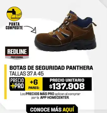 Homecenter Botas de Seguridad Panthera oferta