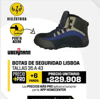 Homecenter Botas de Seguridad Lisboa oferta