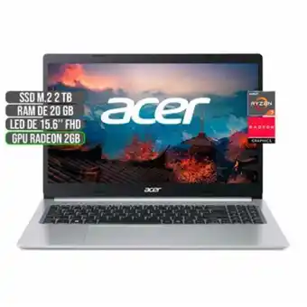 Linio Portatil acer amd ryzen 7 5700u ssd 2tb ram 20gb 15.6 fhd oferta