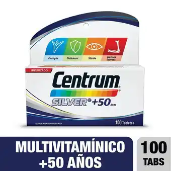 Droguerías Colsubsidio Centrum silver + 50 años energía y defensas x 100 tabs oferta