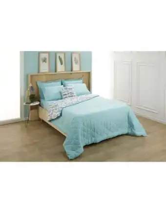 Flamingo Edredon 144 hilos turqueza semidoble oferta
