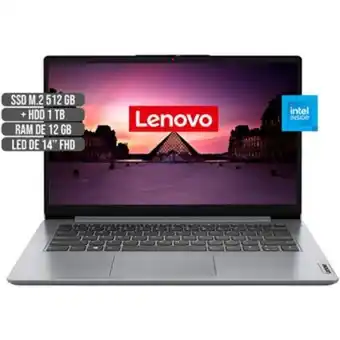 Linio Portatil lenovo intel dual core solido 512gb+hhd1tb ram 12gb led 14 full hd oferta