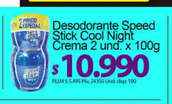 Desodorante Speed Stick Cool Night Crema