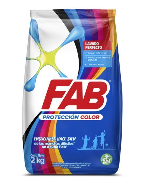 Merqueo Detergente en polvo fab protección color 2kg oferta