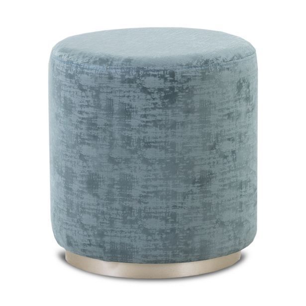 Muebles Jamar Puff bruce chenille menta, champaña circular oferta