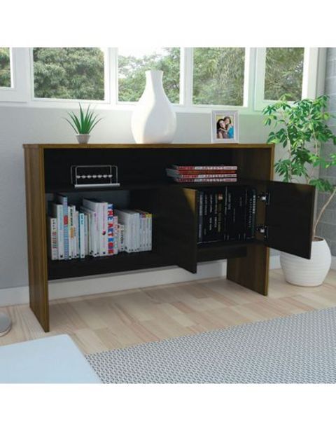 Flamingo Mesa auxiliar clasic, cobre y wengue, con dos puertas y dos entrepaños oferta