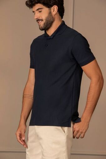 Vélez Polo casual algodón pima azul oscuro oferta