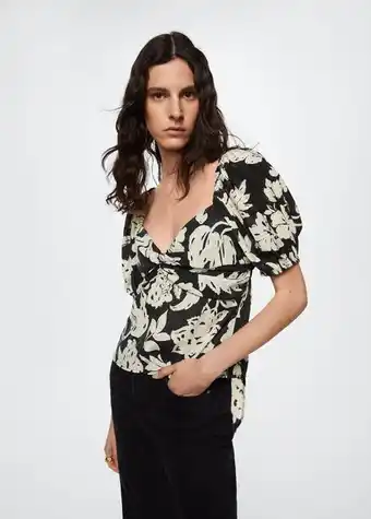 Mango Camisa fluida floral oferta