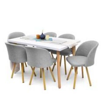 Falabella Juego de comedor 6 personas rectangular baku oferta