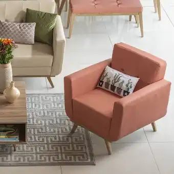 Muebles Jamar Poltrona tanner eurolino coral, natural oferta