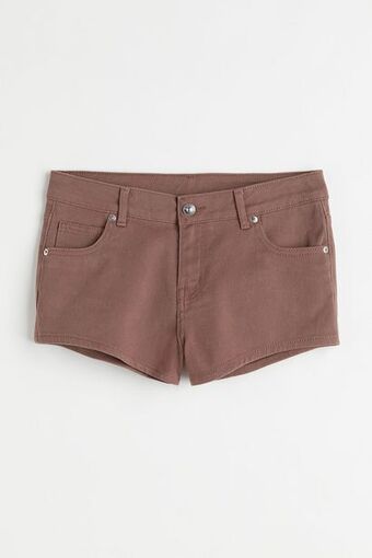 H&M Shorts de tiro bajo en sarga oferta