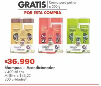 Metro Shampoo + acondicionador x 400ml oferta