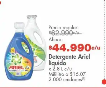 Metro Detergente líquido ariel x 2.8l oferta