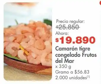 Metro Camarón tigre congelado frutos del mar x 350g oferta