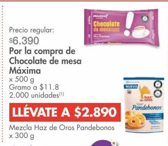 Metro Chocolate de mesa máxima x 500g oferta