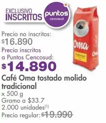 Metro Café oma tostado molido x 500g oferta