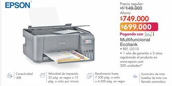 Metro Impresora multifuncional epson oferta