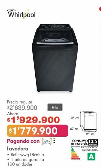 Metro Lavadora whirlpool oferta